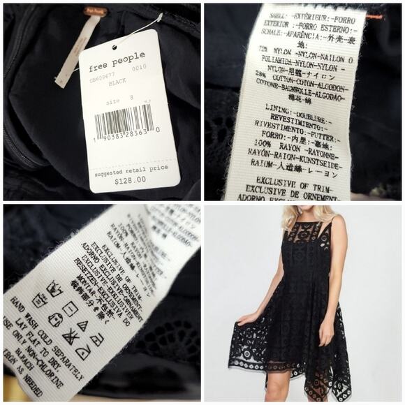 NWT Free People Just Like Honey Asymmetrical Goth Dress - Picture 4 of 4